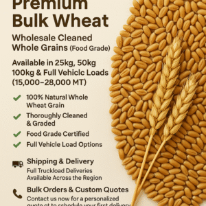 Canadian Premium Bulk Wheat – Cleaned & Graded (Bulk-28000 MT, 25kg, 50kg, 100kg Bags)