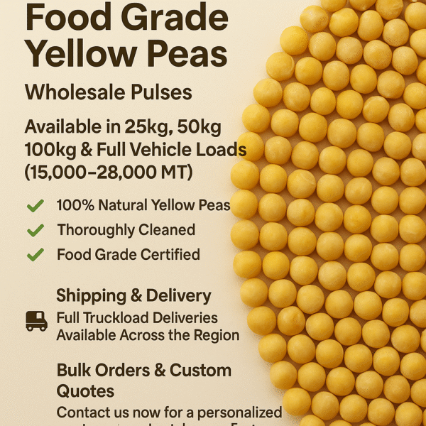 Canadian Premium Bulk Yellow Peas – Wholesale Cleaned Whole Pulses (Food Grade)